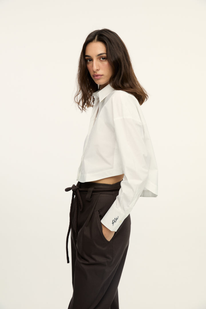 Mercury Cotton-Poplin Beyaz Kısa Gömlek