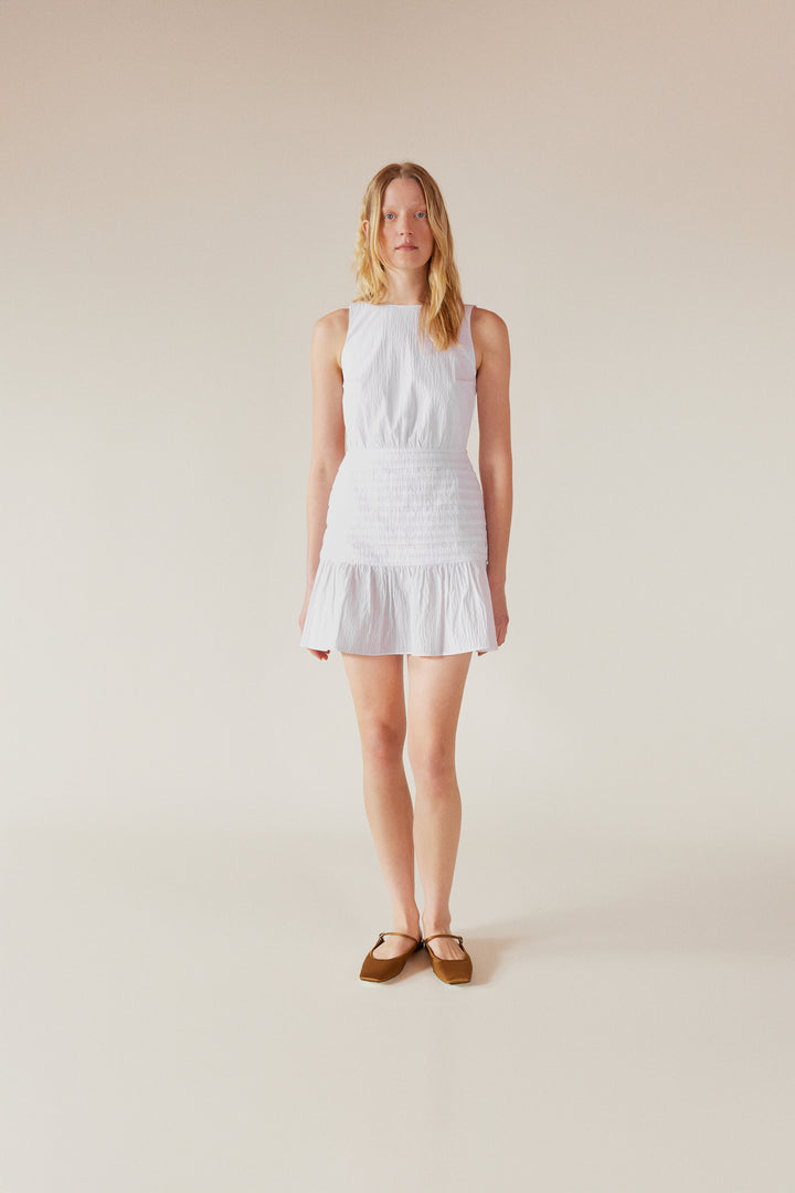 MAYA - Open Back Mini Dress - White