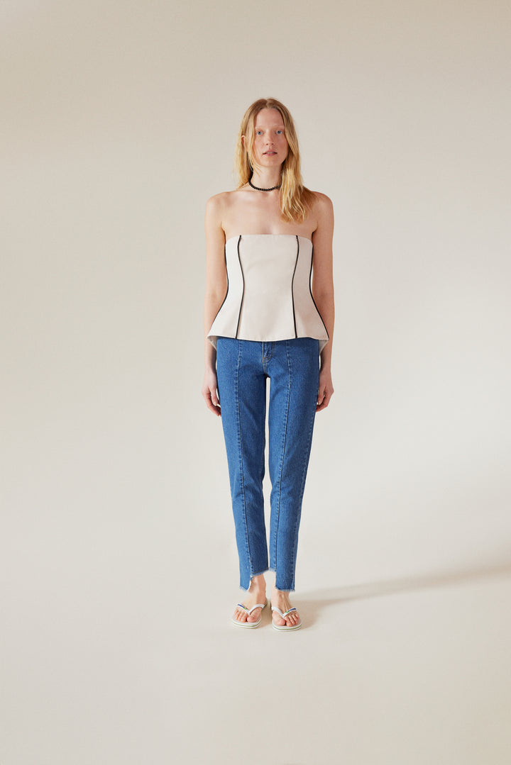 Pelly - High-Rise Cropped Jean - NAVY