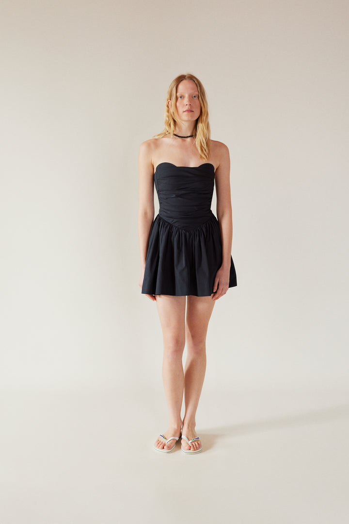 LEYLA - Mini Babydoll Elbise Siyah