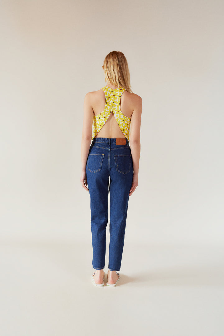 BELLE - High-Rise Cropped Jean - NAVY
