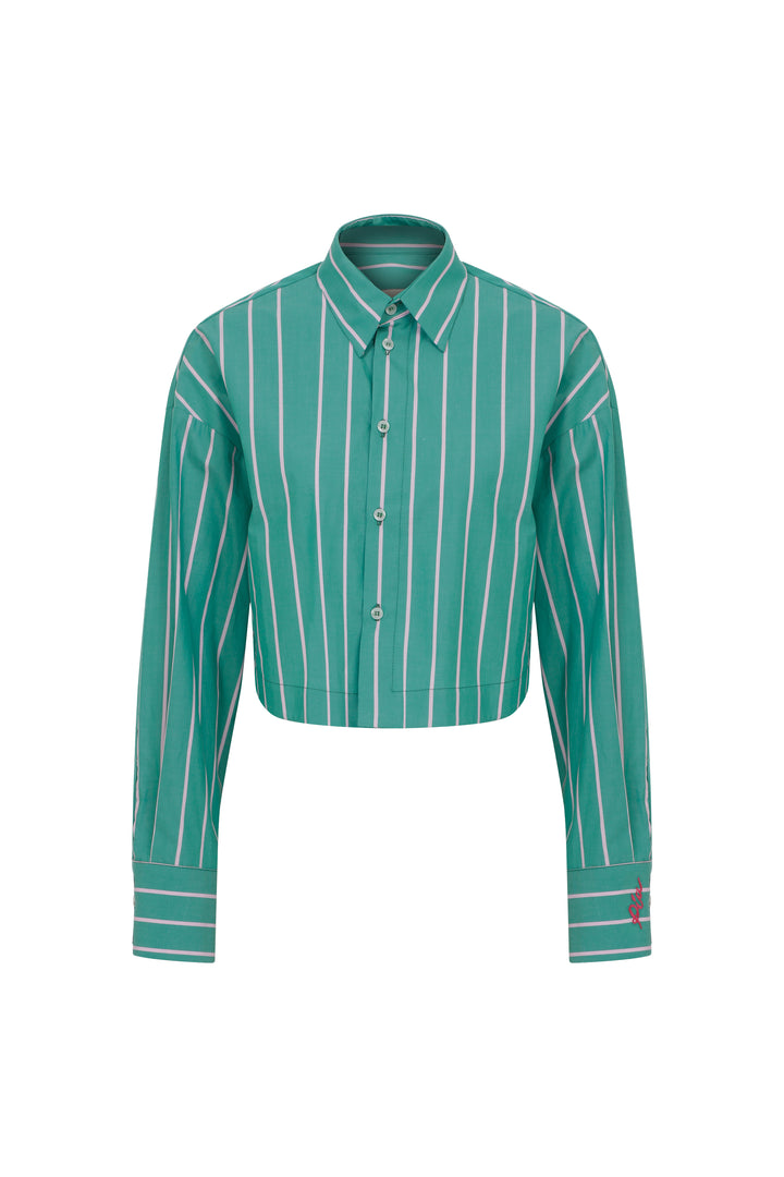 Mercury - Stripes Cotton-Poplin Cropped Shirt