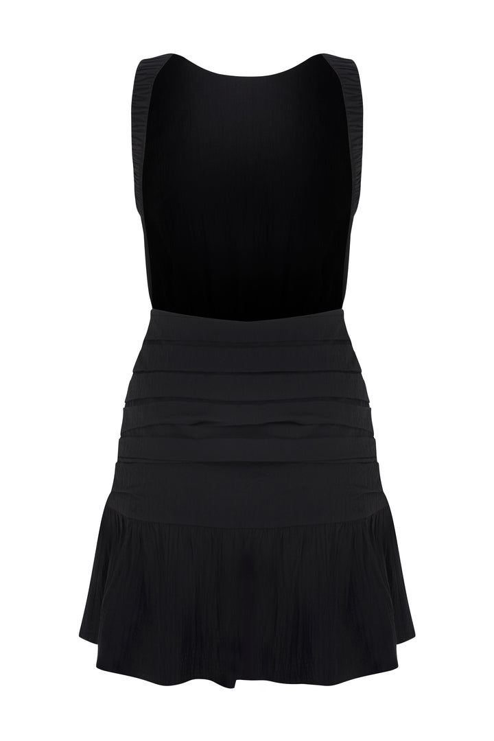 MAYA - Open Back Black Mini Dress