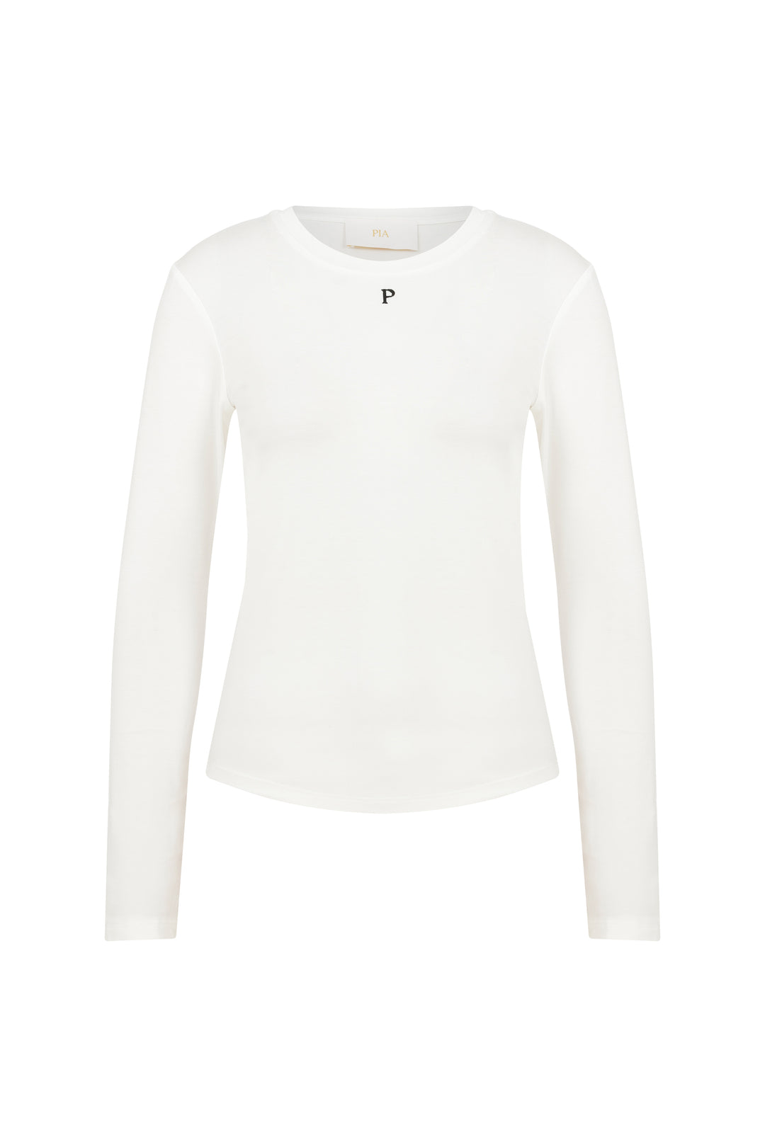 Marcie - White Long Sleeve T-Shirt With Logo Print