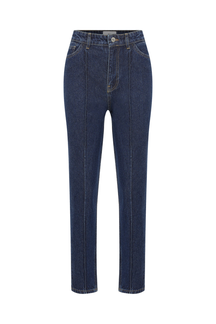 BELLE - High-Rise Cropped Jean - NAVY
