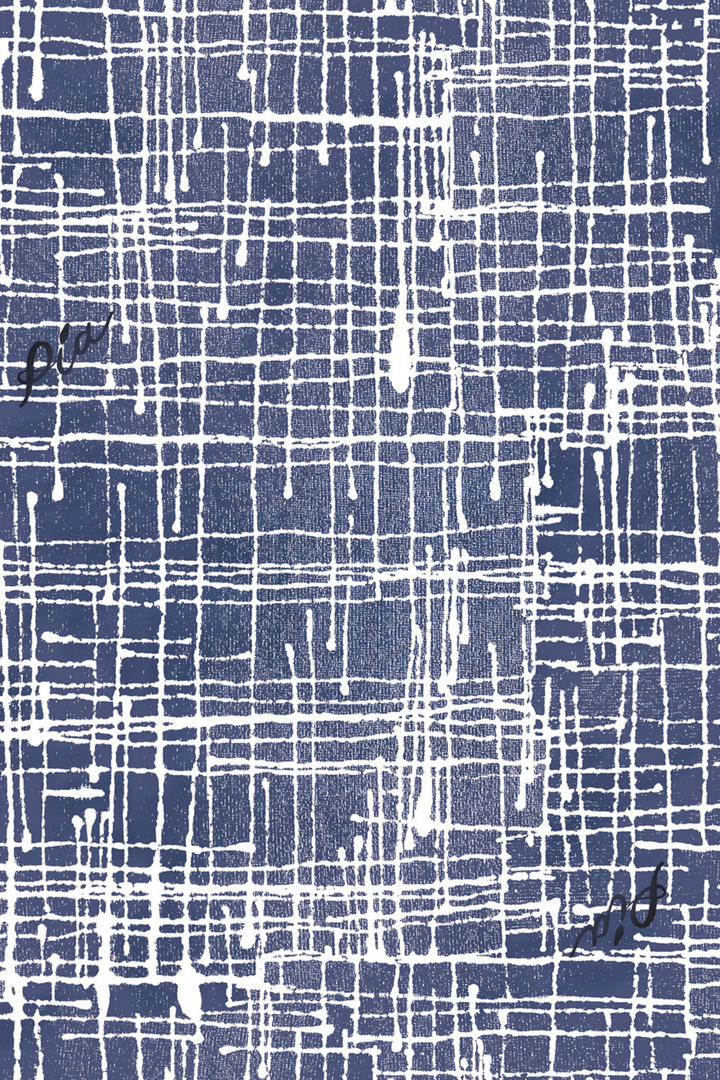 NARA -  LACİVERT ÇAPRAZ ÇİZGİ BASKILI ÖNÜ BAĞCIKLI STRAPLEZ BÜSTİYER