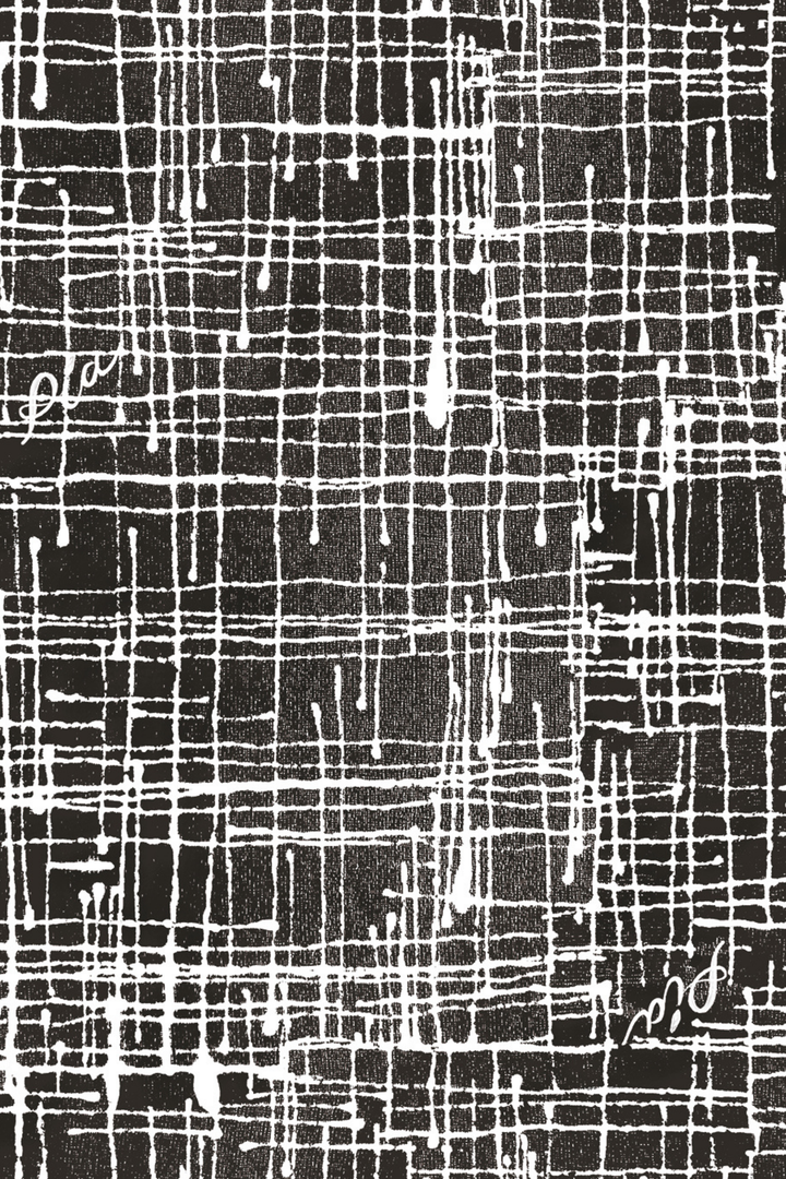 LEYA - ASYMMETRIC CUT FRONT TIED LONG DRESS - CROSSED LINES BLACK