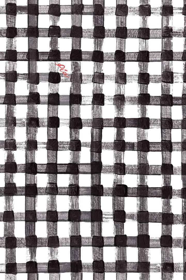 IAN - SİYAH KARELİ BİLEK BOY PANTOLON