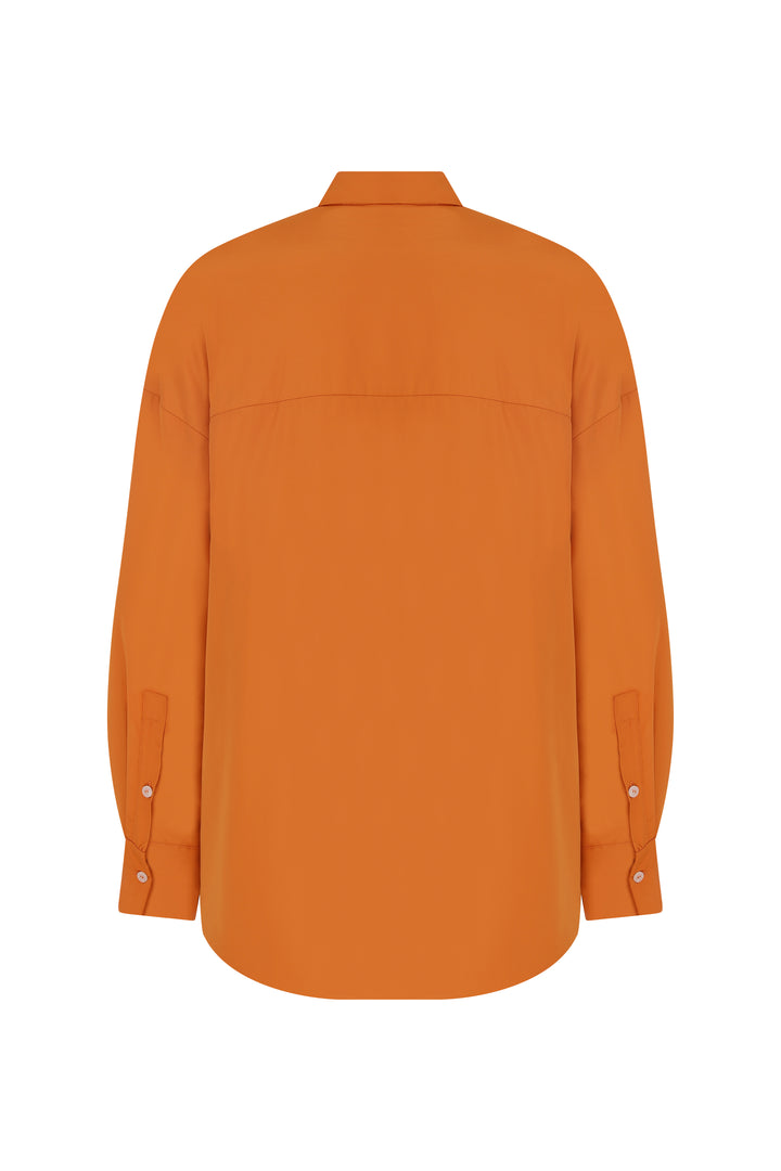 Ariel - Double Sided Orange & Beige Puffer Shirt