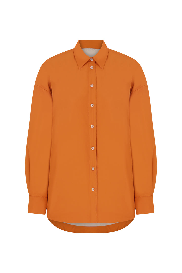 Ariel - Double Sided Orange & Beige Puffer Shirt