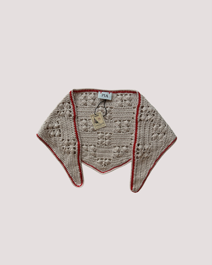 RAVENNA - TRIANGLE KNIT SCARF - ECRU