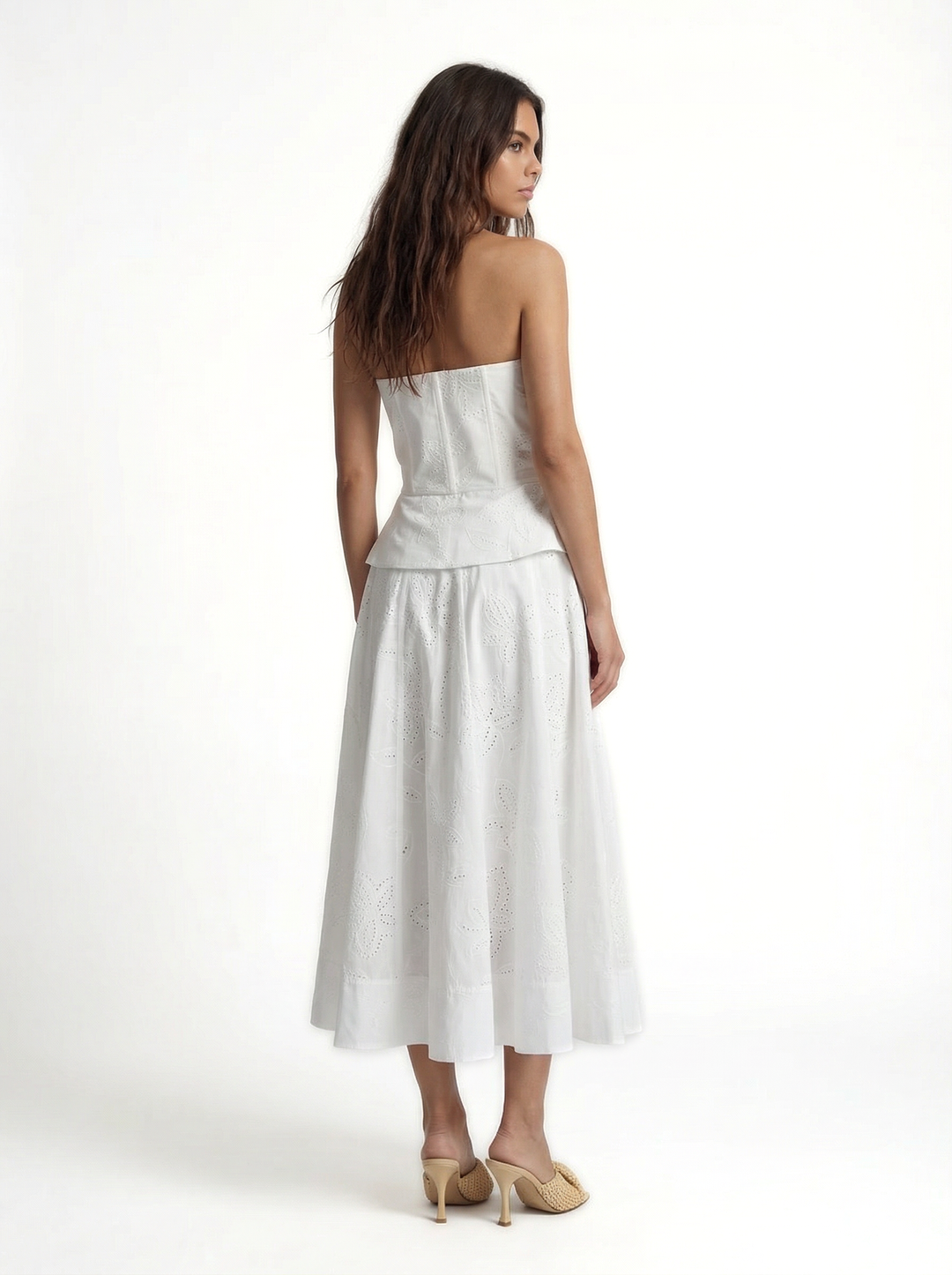 LACY BIANCO - ÇAPRAZ BAĞLAMALI KIRIK BEYAZ STRAPLEZ BÜSTİYER