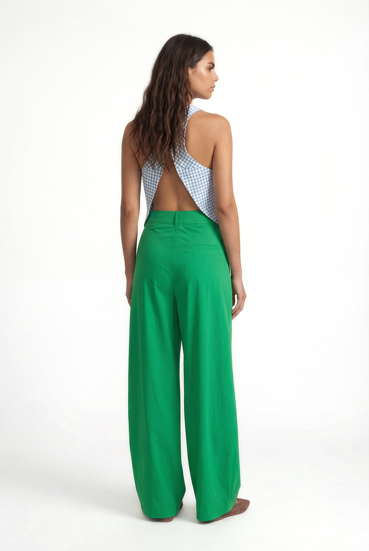 MAYA - MAVİ KARELİ SIRTI AÇIK YELEK