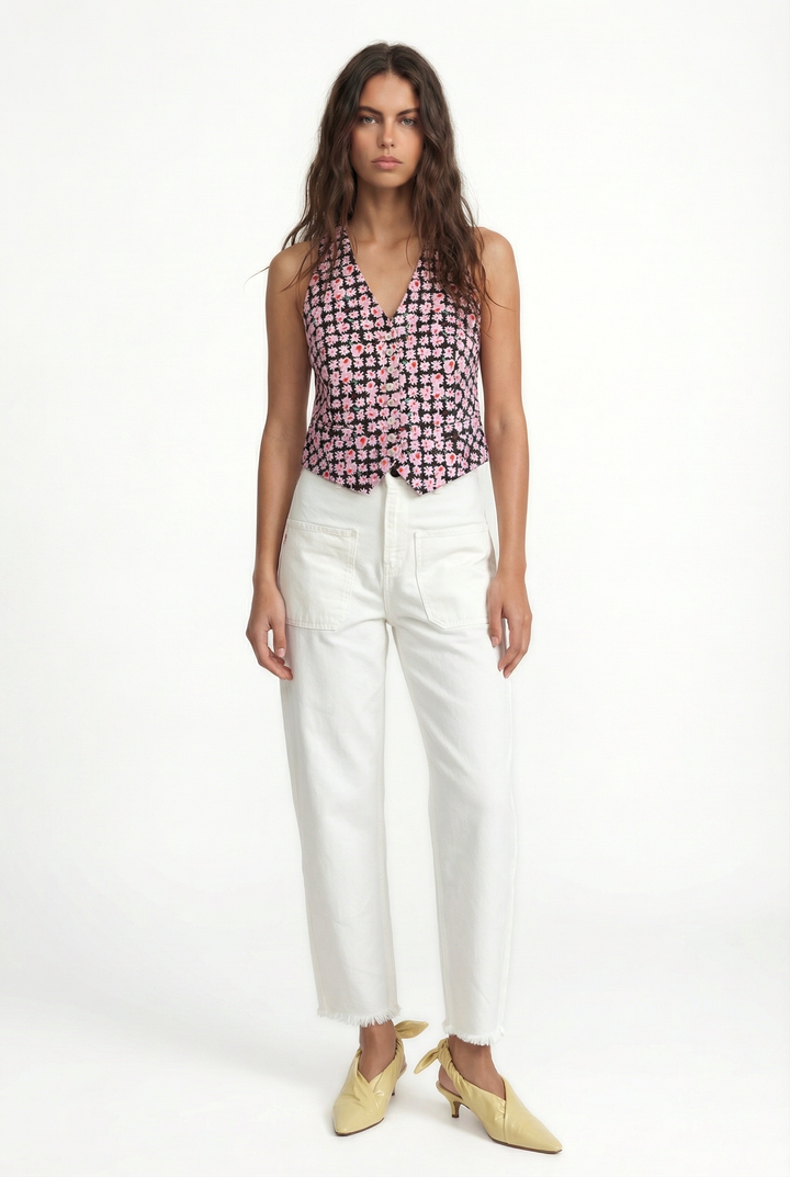 MAYA - OPEN BACK WAISTCOAT - MODULAR BLOOM PINK