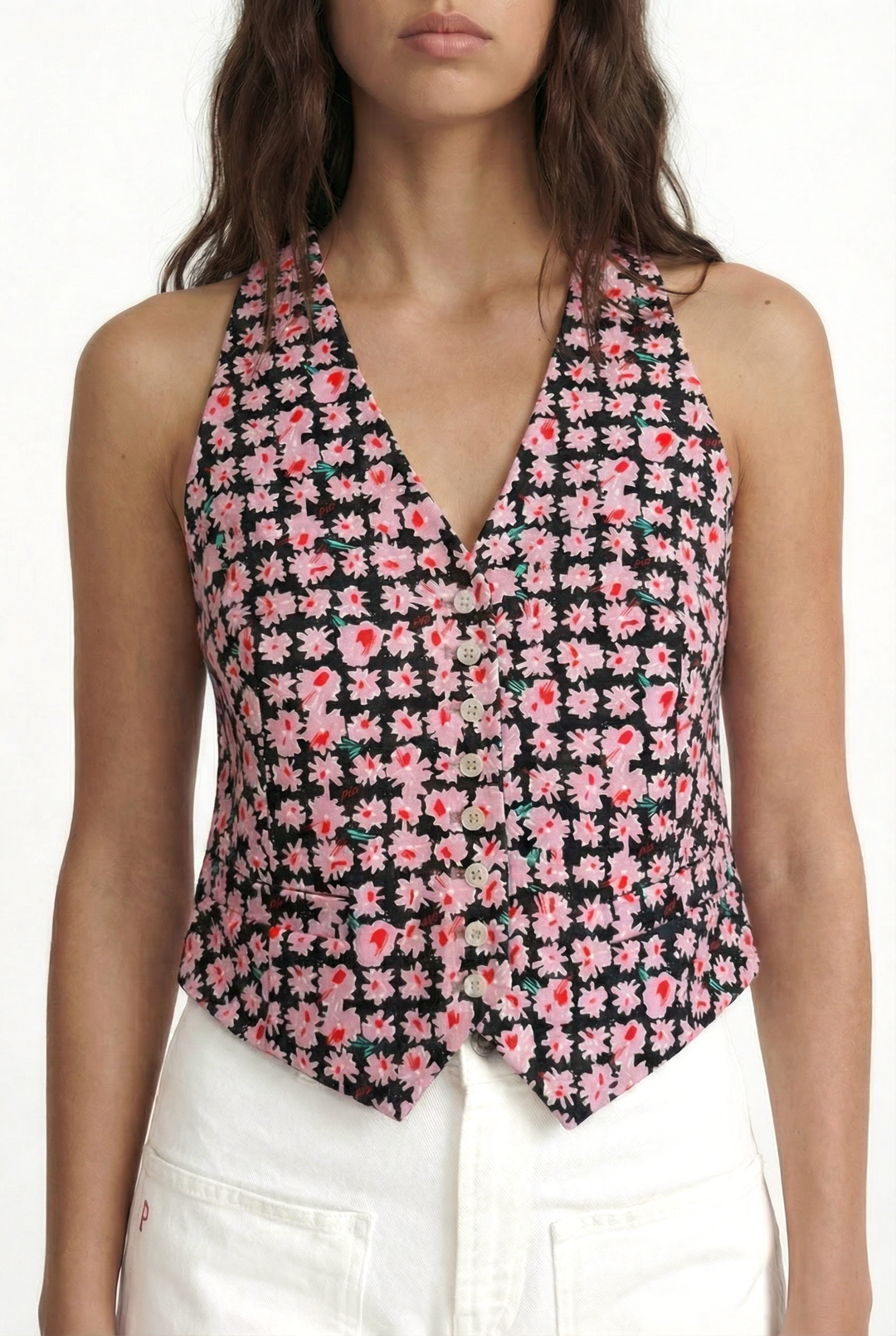 MAYA - OPEN BACK WAISTCOAT - MODULAR BLOOM PINK