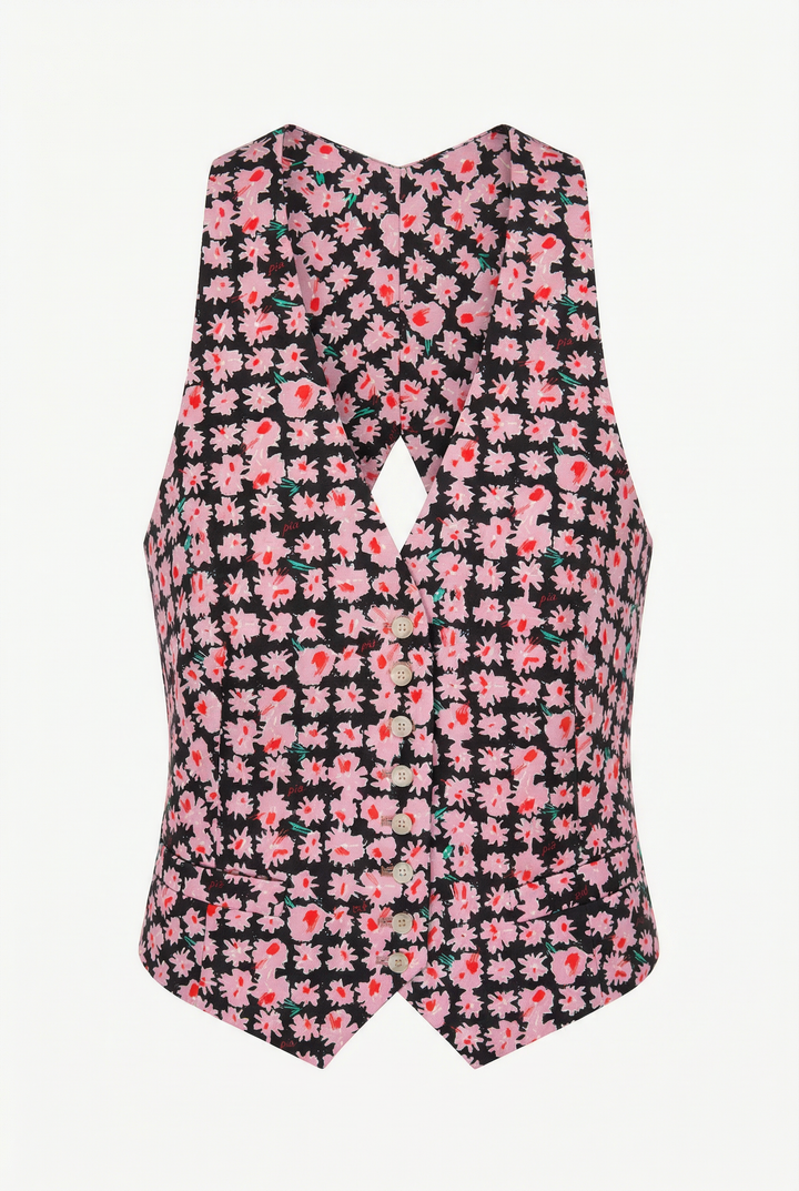 MAYA - OPEN BACK WAISTCOAT - MODULAR BLOOM PINK