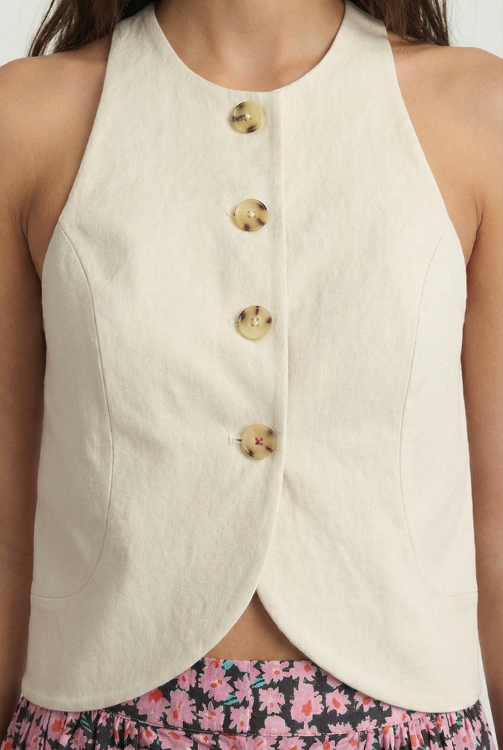 JUAN - BEJ MODERN DÜĞMELİ YELEK