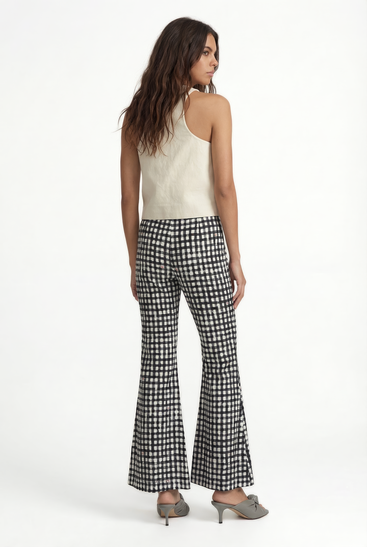 IAN - SİYAH KARELİ BİLEK BOY PANTOLON