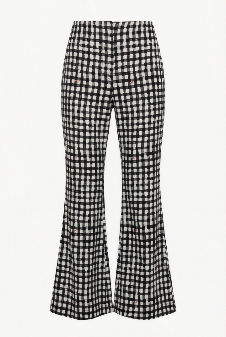 IAN - SİYAH KARELİ BİLEK BOY PANTOLON