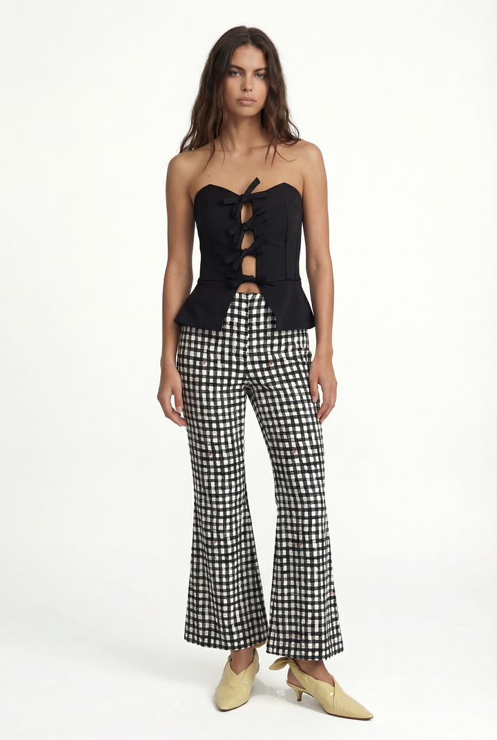 VERA - ÖNDEN BAĞLAMALI STRAPLEZ BÜSTİYER - SİYAH