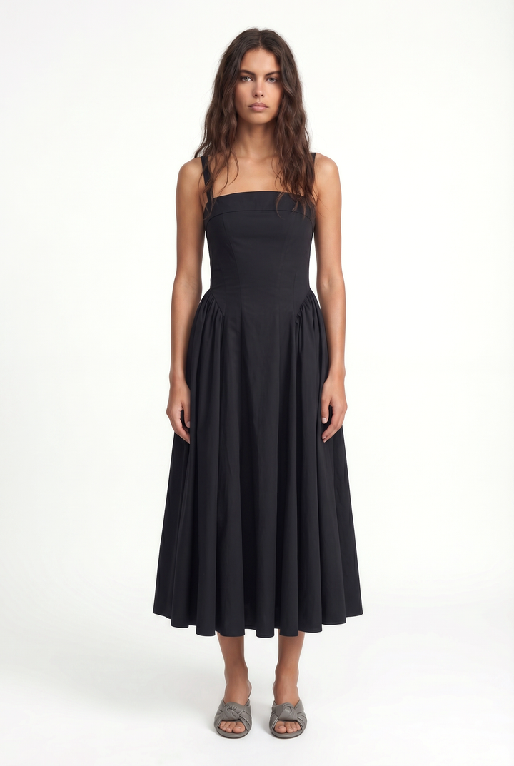 TETE - Open Back Princess Cut Dress - Black