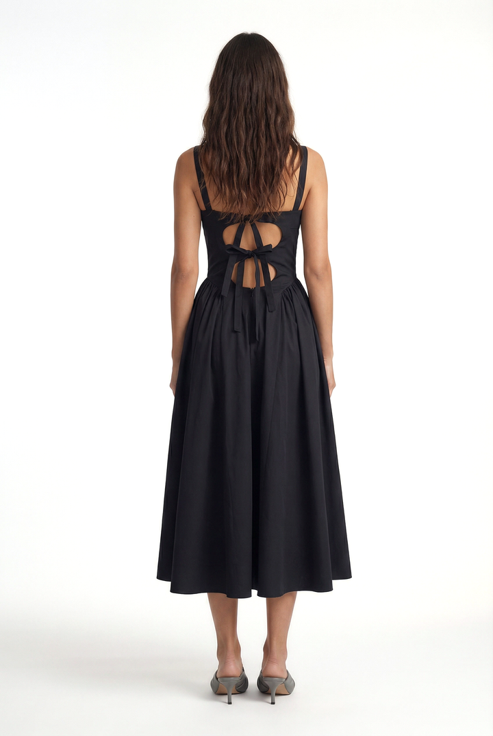 TETE - Open Back Princess Cut Dress - Black