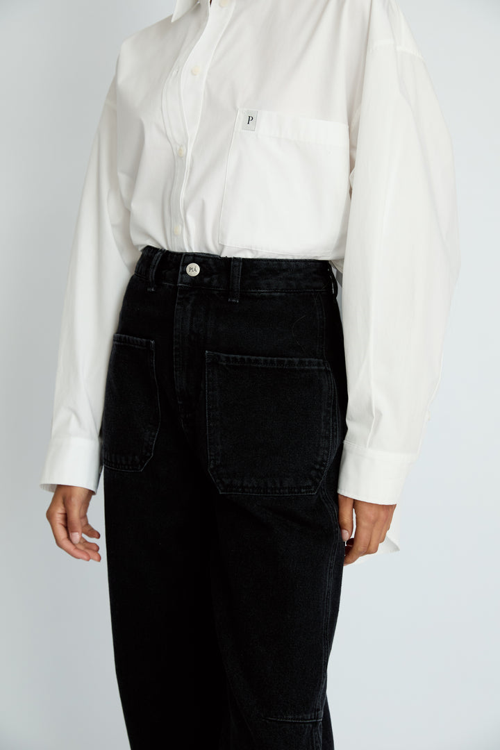 COCO - CURVED TAPERED JEAN - ANTHRACITE WASH DENIM