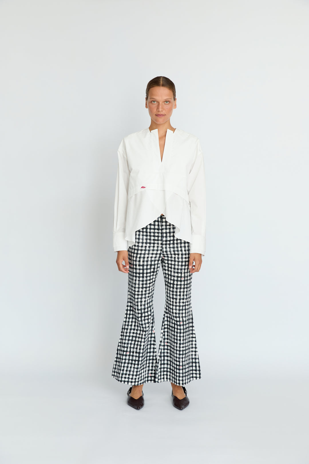 IAN - FLARE PANTS - BLACK PLAID