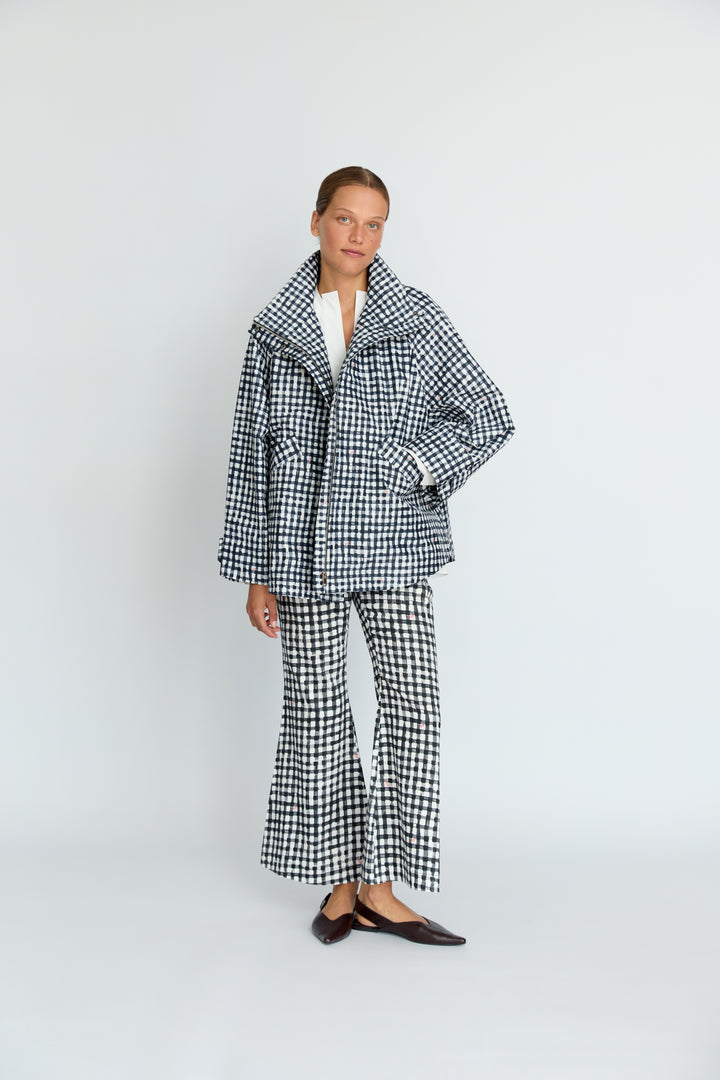 IAN - FLARE PANTS - BLACK PLAID