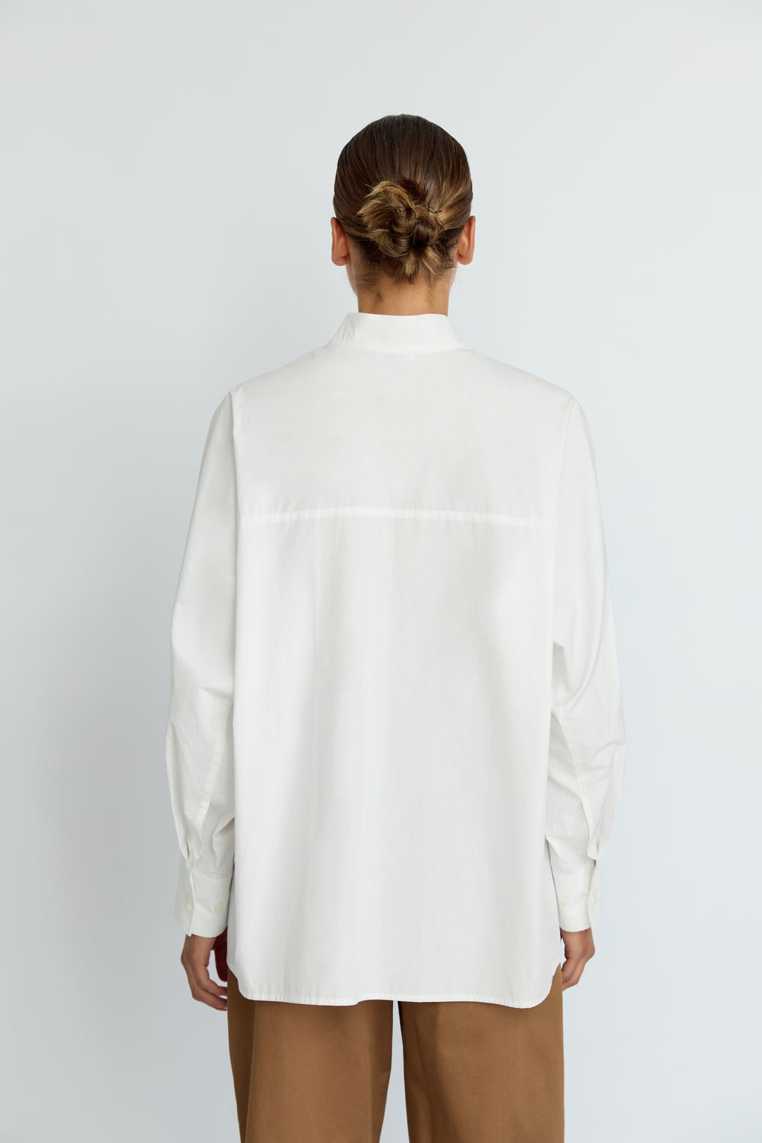 BIMBA - OVERSIZED COLLAR DETAIL EMBROIDERED SHIRT - WHITE