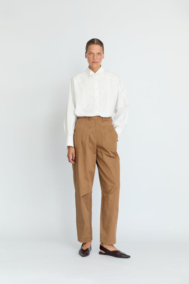 BIMBA - OVERSIZED COLLAR DETAIL EMBROIDERED SHIRT - WHITE