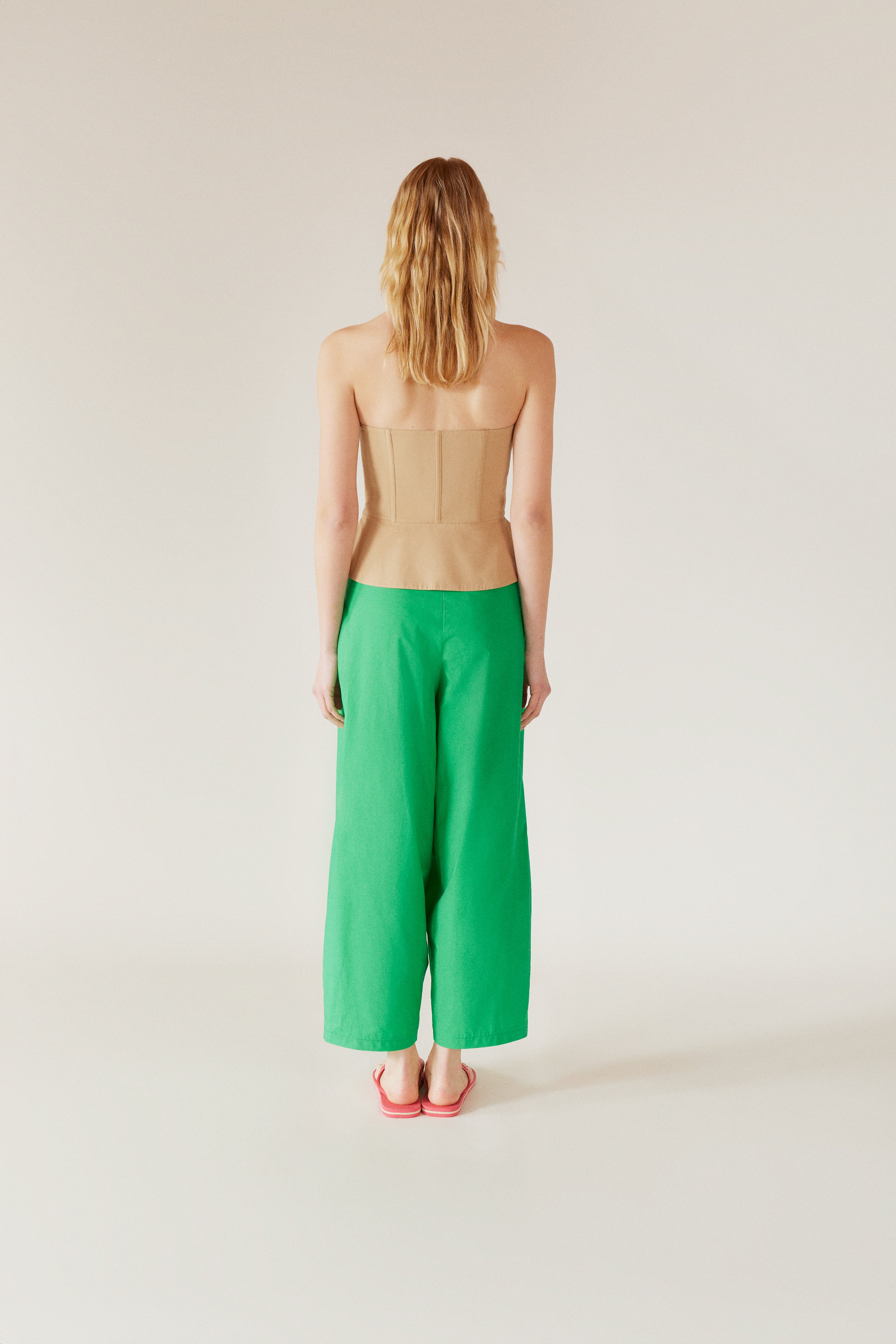 BELPER PLEATED PANTS（GREEN）｜パンツ