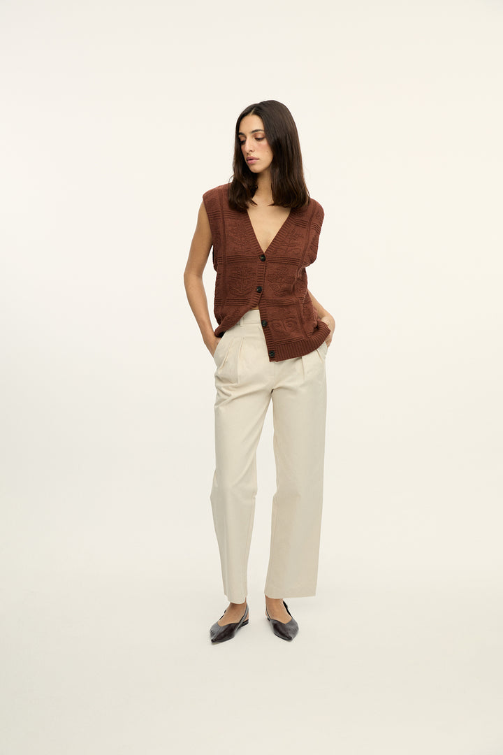 Poca - Belted Straight-Leg Suit Pants