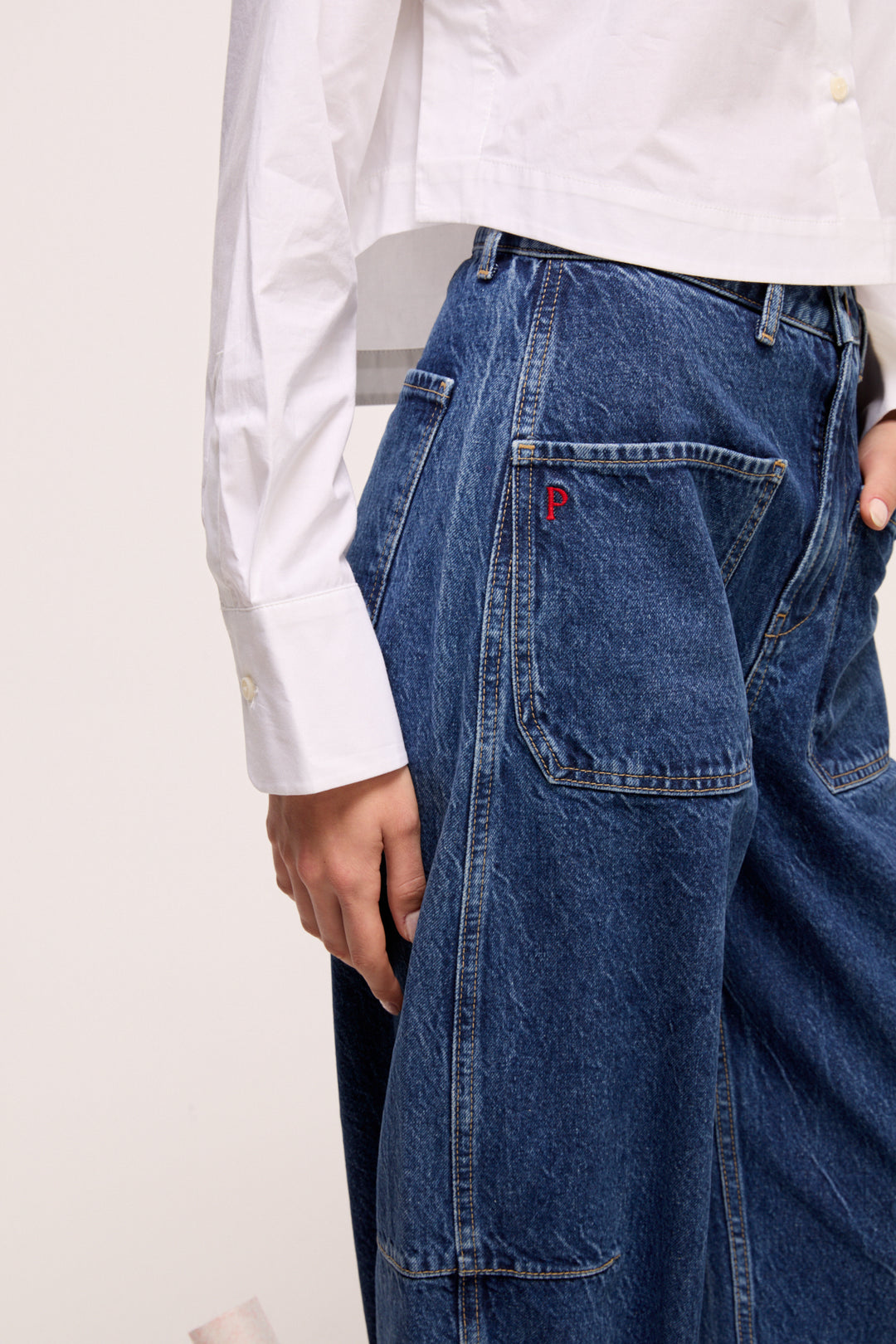 COCO - MAVİ YIKAMALI KAVİSLİ KOT PANTOLON