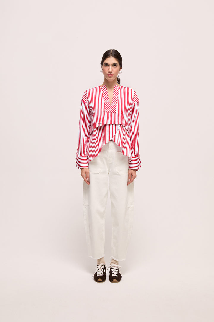 TIANY - KIRMIZI BEYAZ ÇİZGİLİ TOP