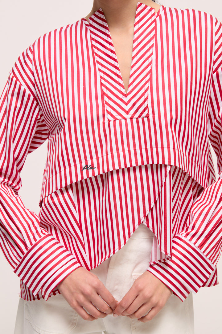 TIANY - KIRMIZI BEYAZ ÇİZGİLİ TOP