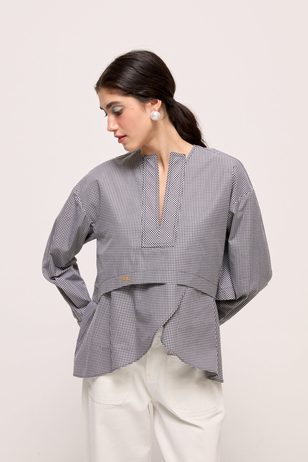 TIANY - SİYAH BEYAZ KARELİ TOP