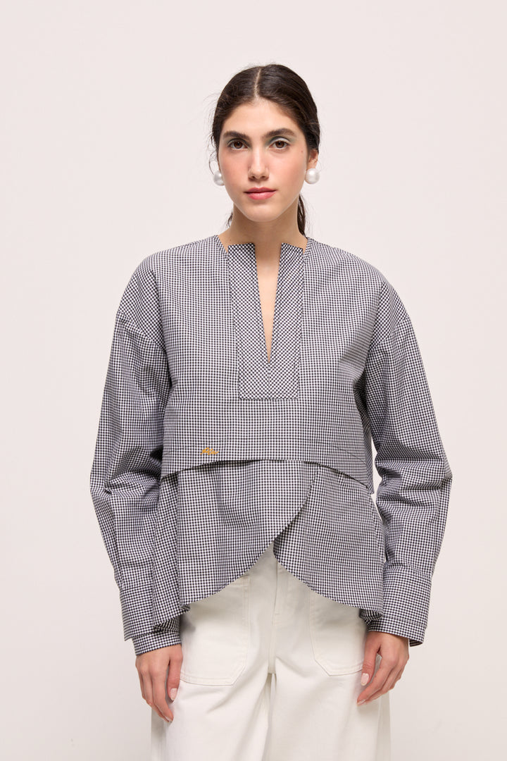 TIANY - SİYAH BEYAZ KARELİ TOP