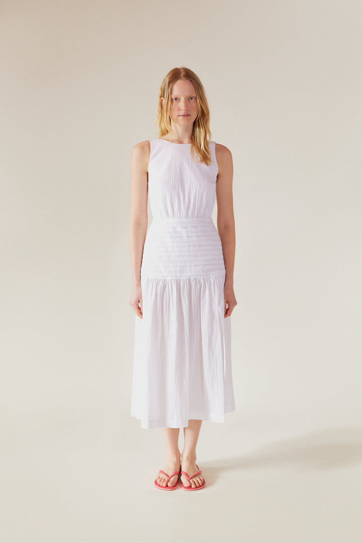 white open back midi dress ROVE Midi Dress - Back Ties