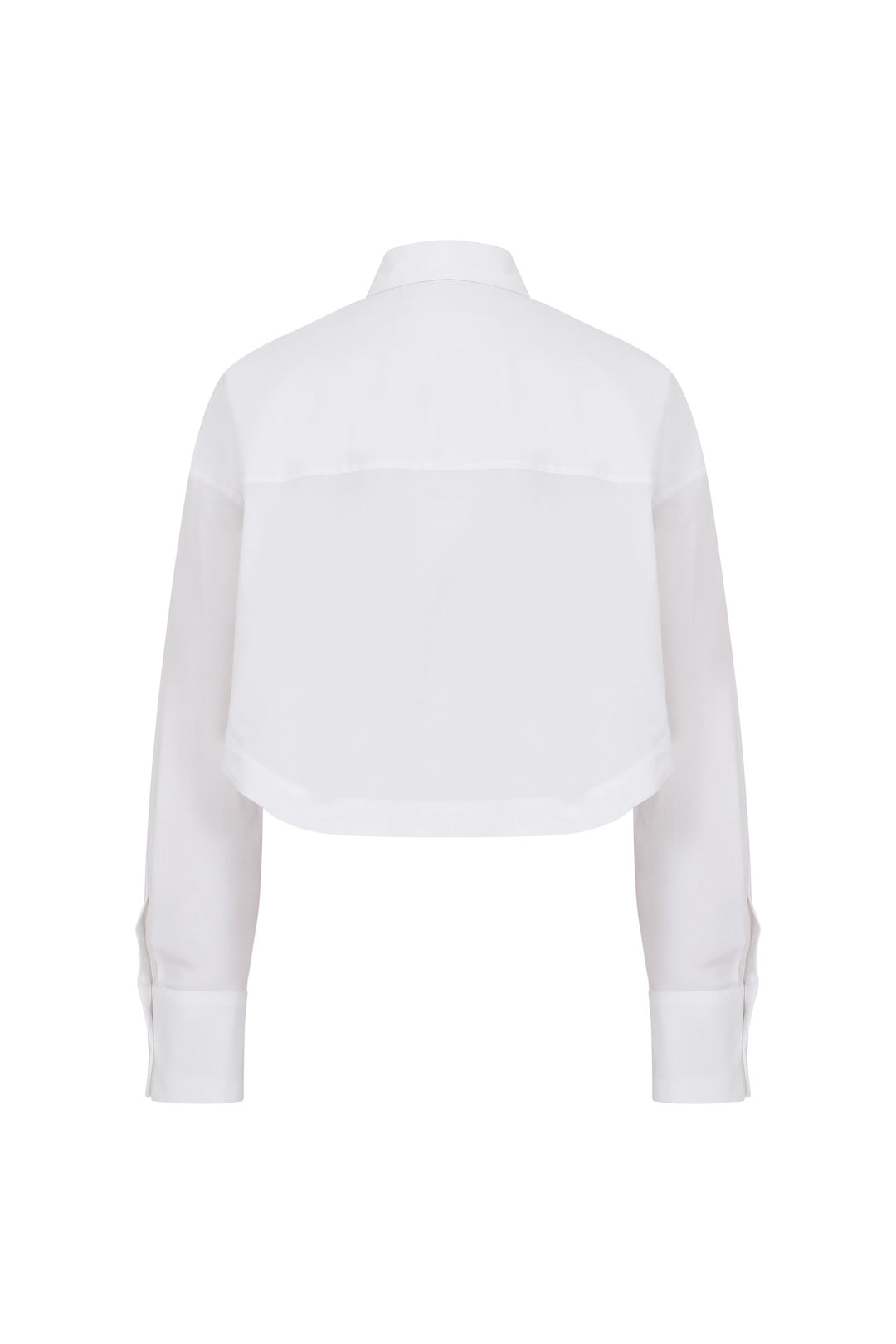 Mercury Cotton-Poplin White Cropped Shirt