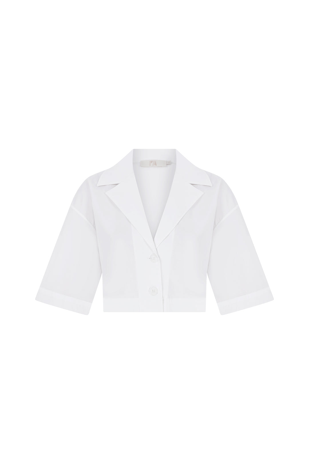Maya - 'Sophisti' White Short Sleeve Crop Shirt