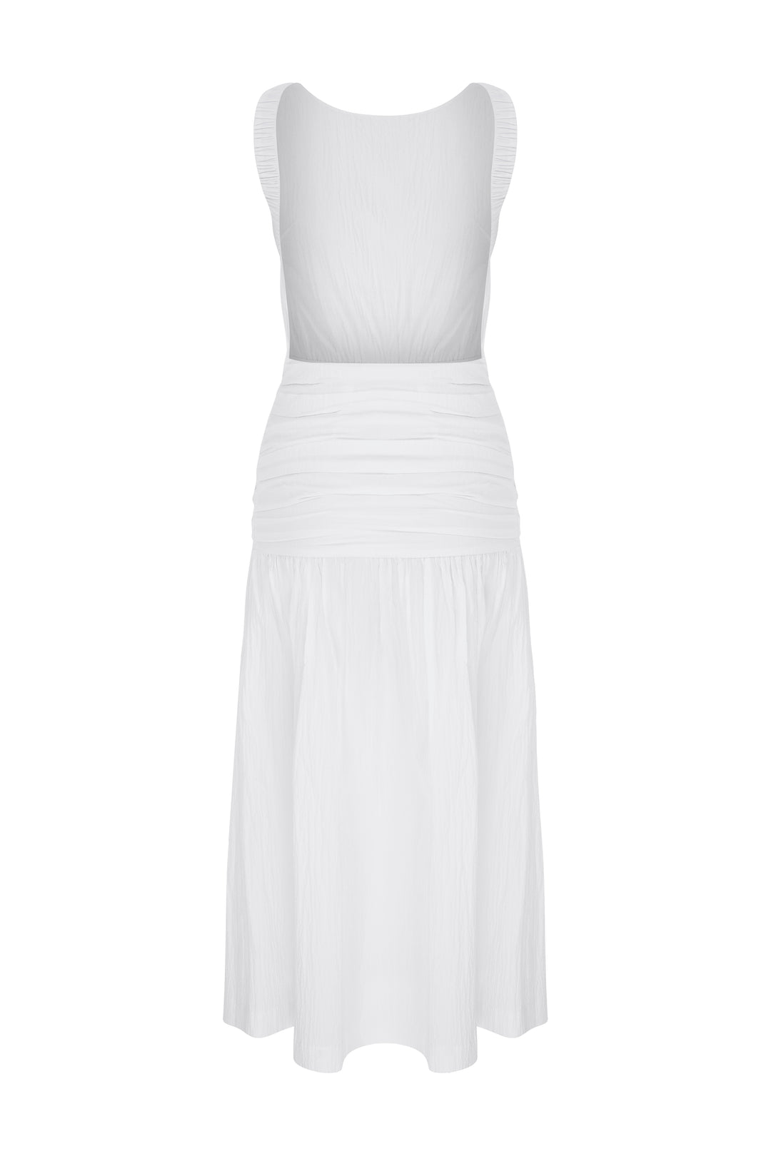 BRUNA - Open Back Midi White Dress