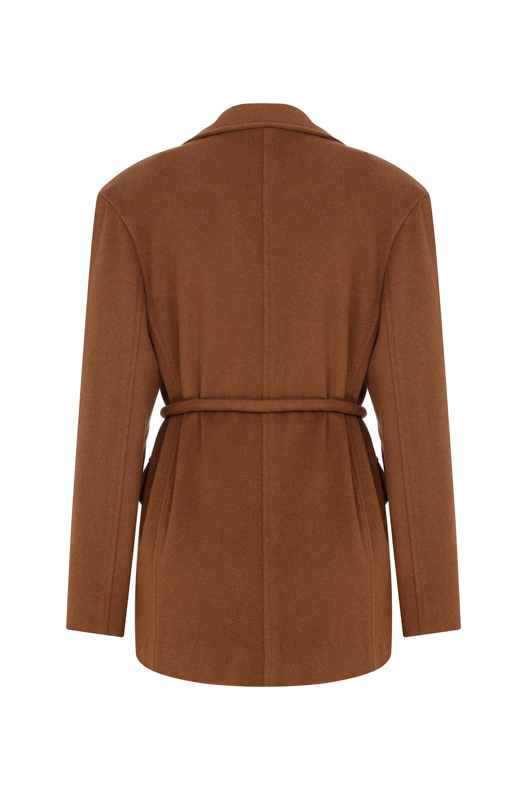 MAFALDA - OVERSIZED BELTED WOOL JACKET - CINNAMON