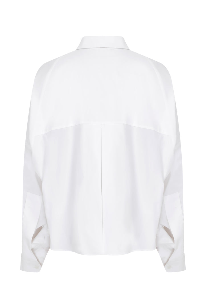 Amy - Oversized Cotton Poplin Shirt White