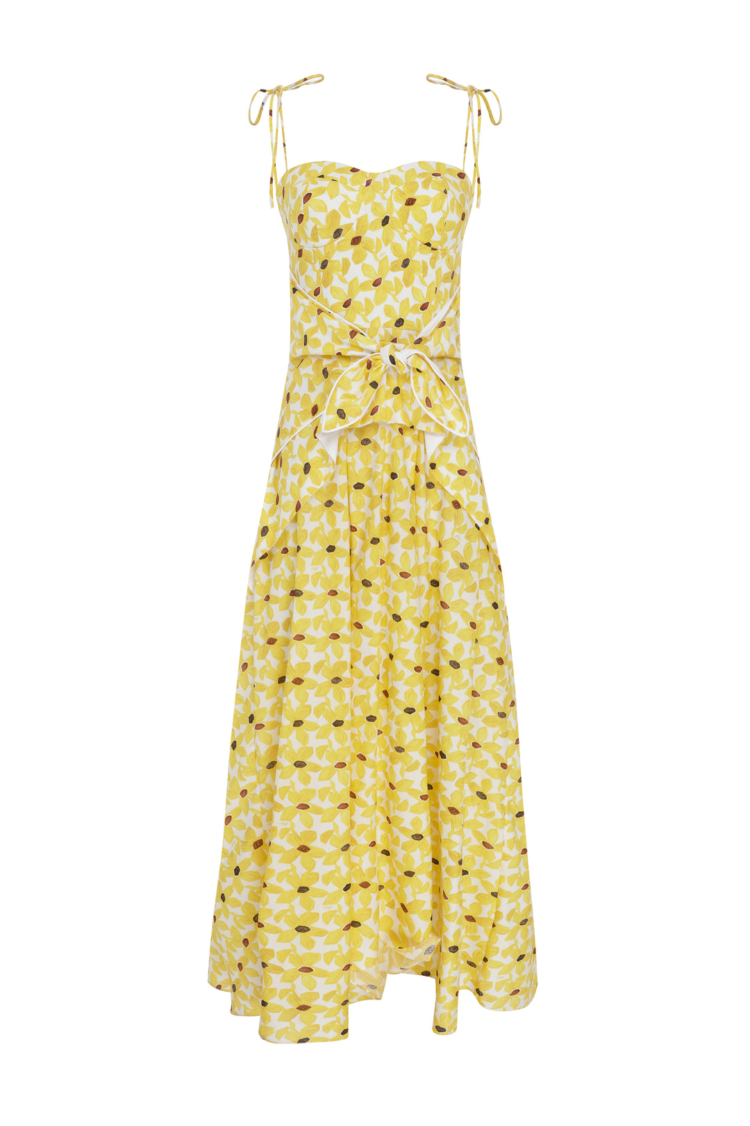 LEYA - Bustier Maxi Dress Daisy Printed