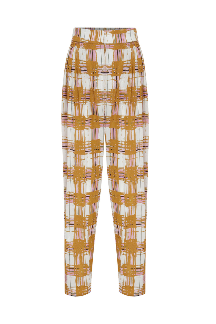 YAZ - Madras Printed Ankle Length Pants With Side Pockets