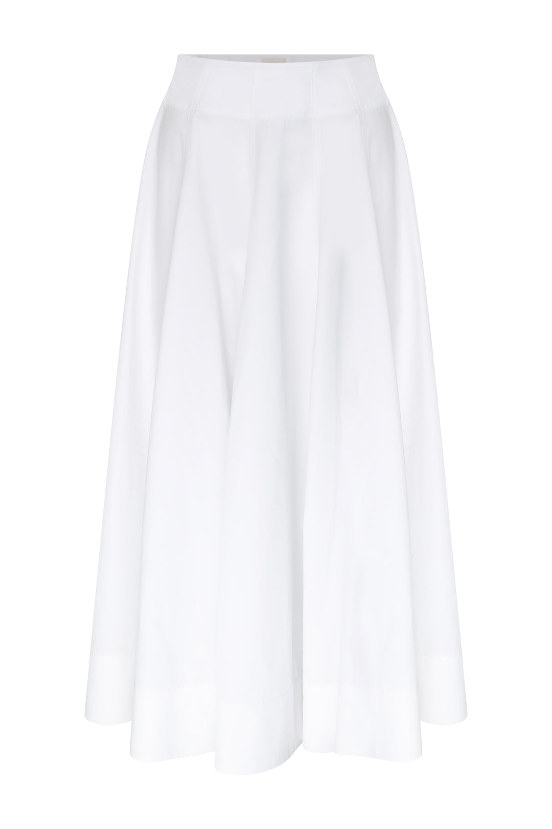 SICILY - Pleated Cotton-Poplin Midi Skirt White