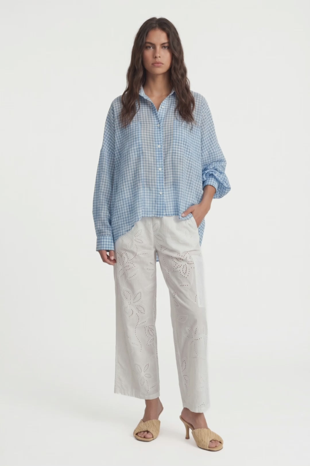 BELICIA - OVERSIZE SHIRT - BLUE PLAID
