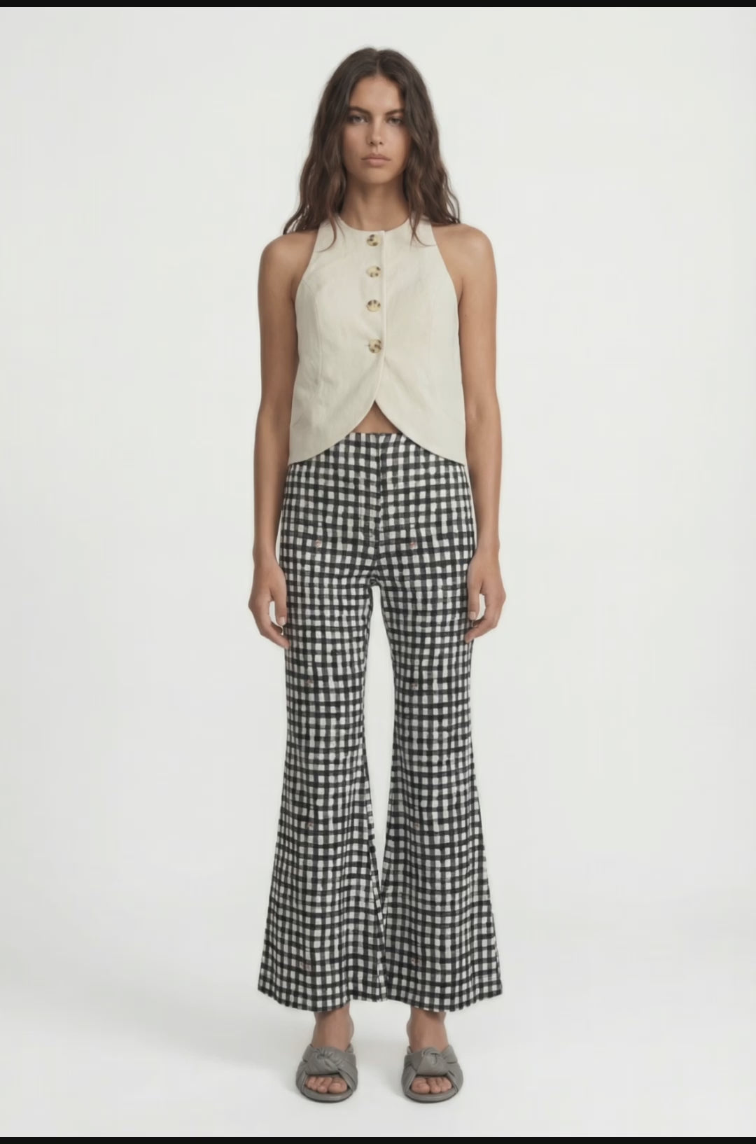 IAN - ANKLE LENGTH PANTS - BLACK PLAID
