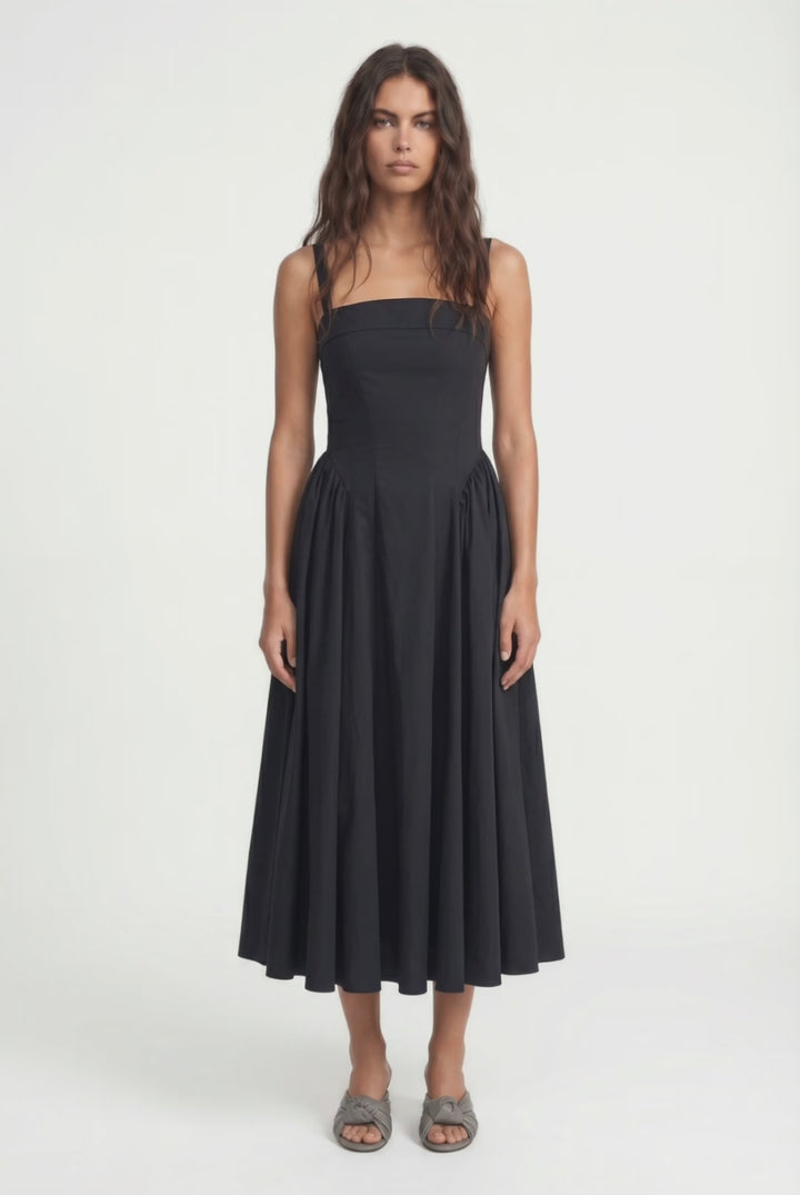 TETE - Open Back Princess Cut Dress - Black